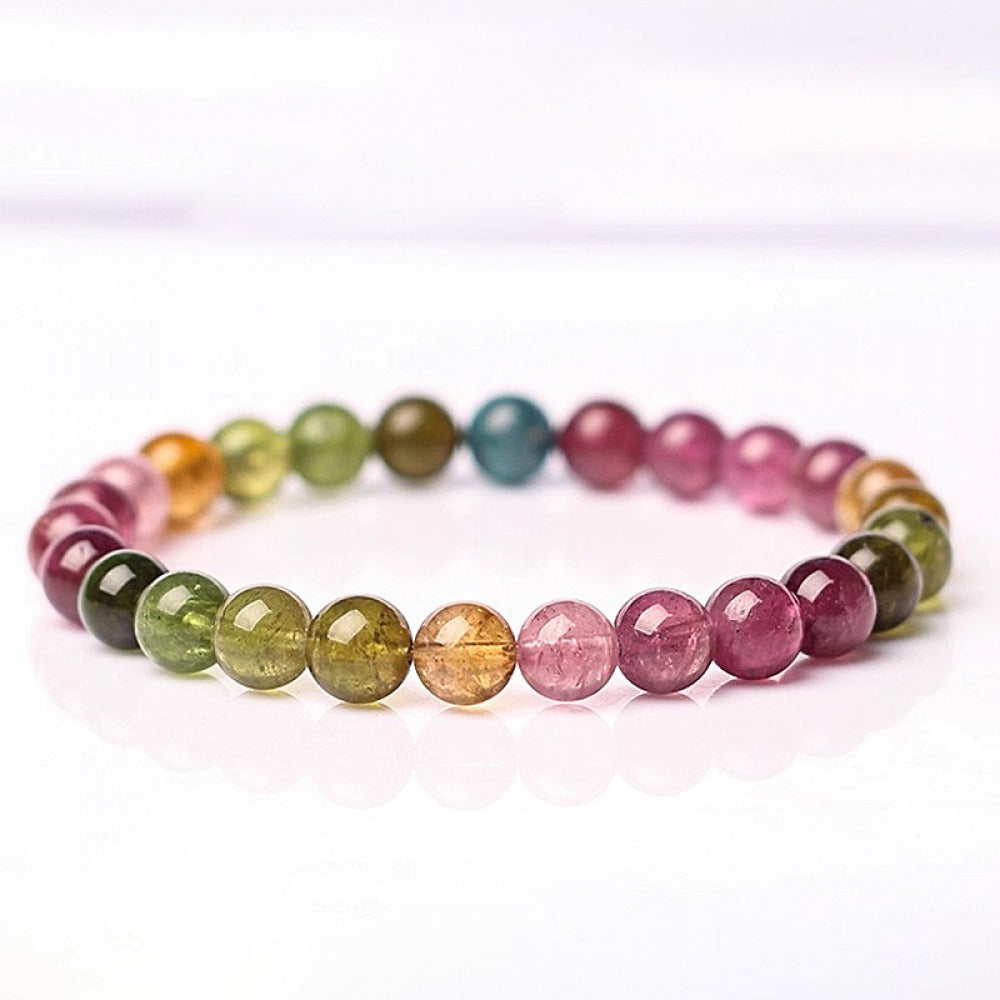 Natural Rainbow Tourmaline Bracelet (Wish Stone)