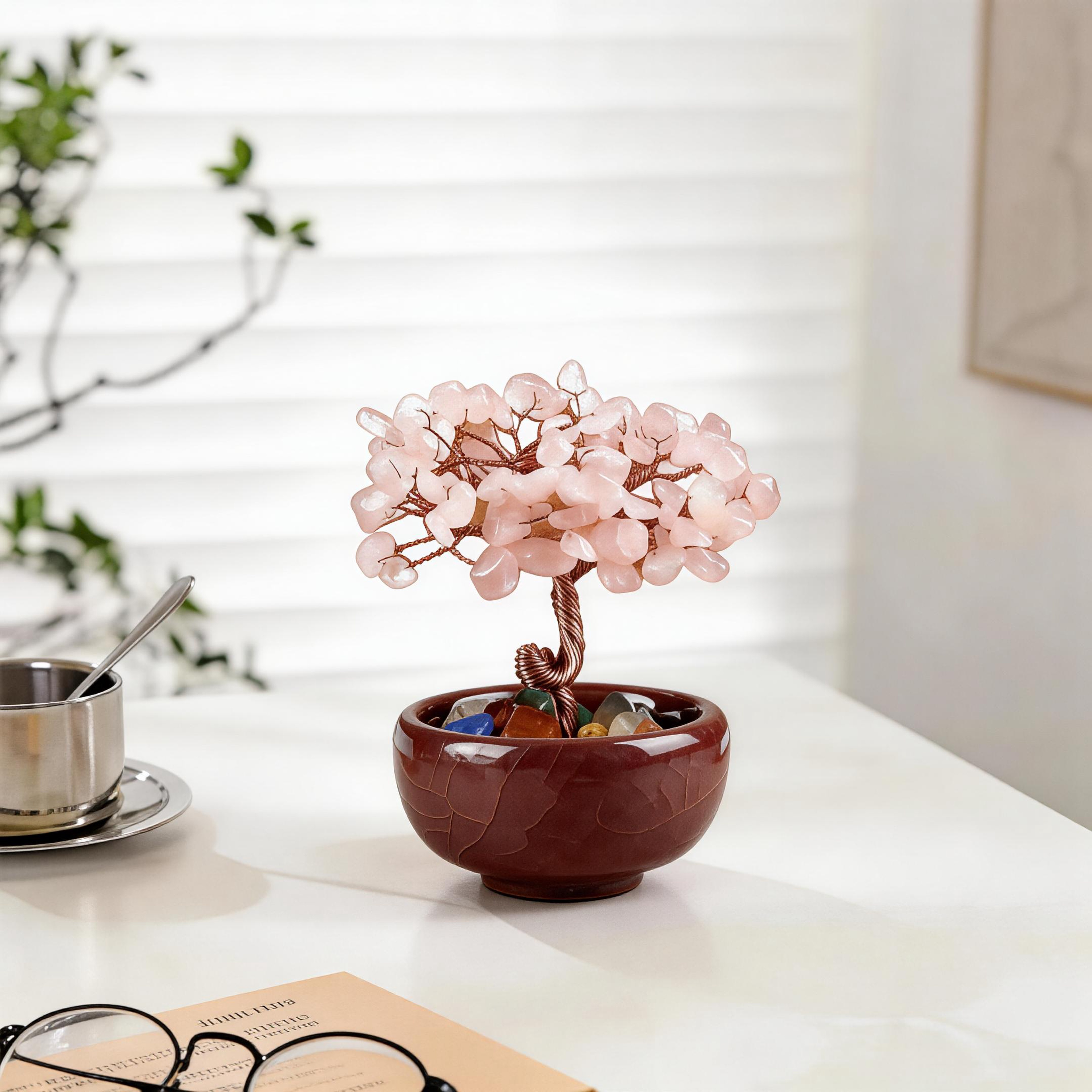 Rose Quartz Love Crystal Tree