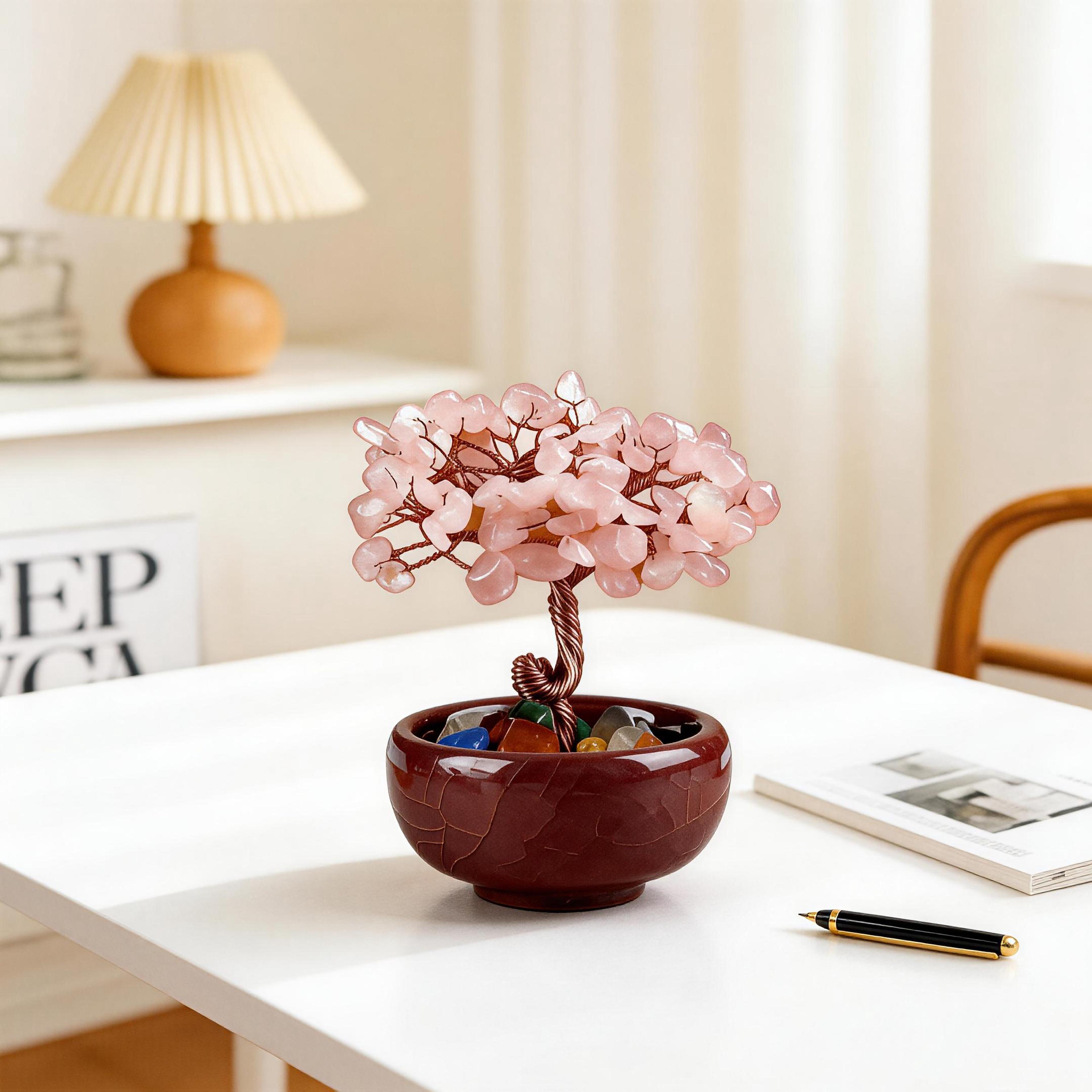 Rose Quartz Love Crystal Tree